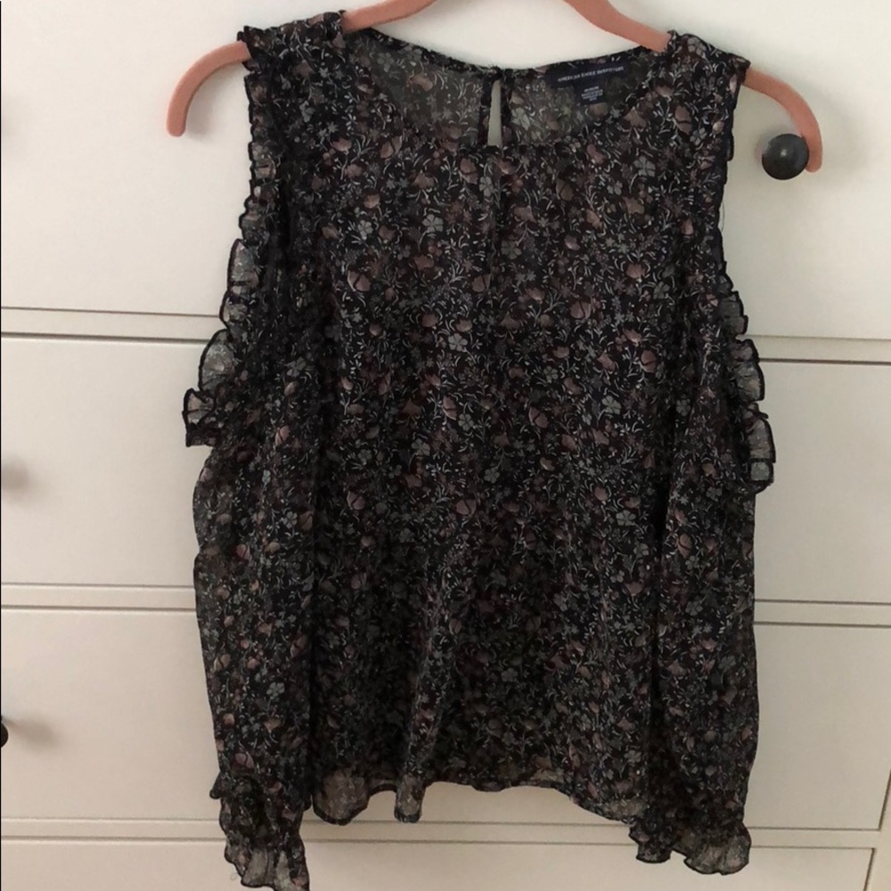 AEO cold shoulder long sleeve top